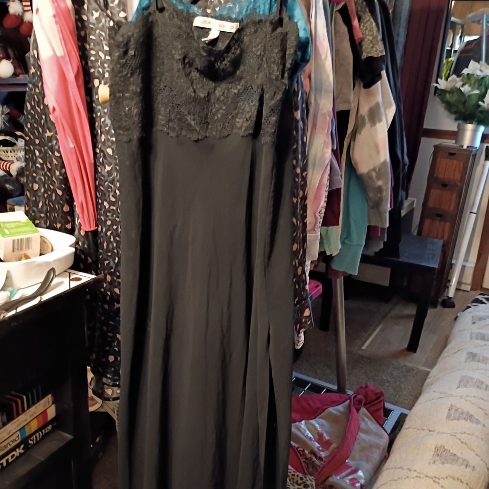 Victoria's Secret Black Lace Chemise